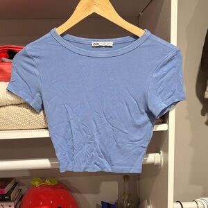 Zara Light Blue Women's Crop Top